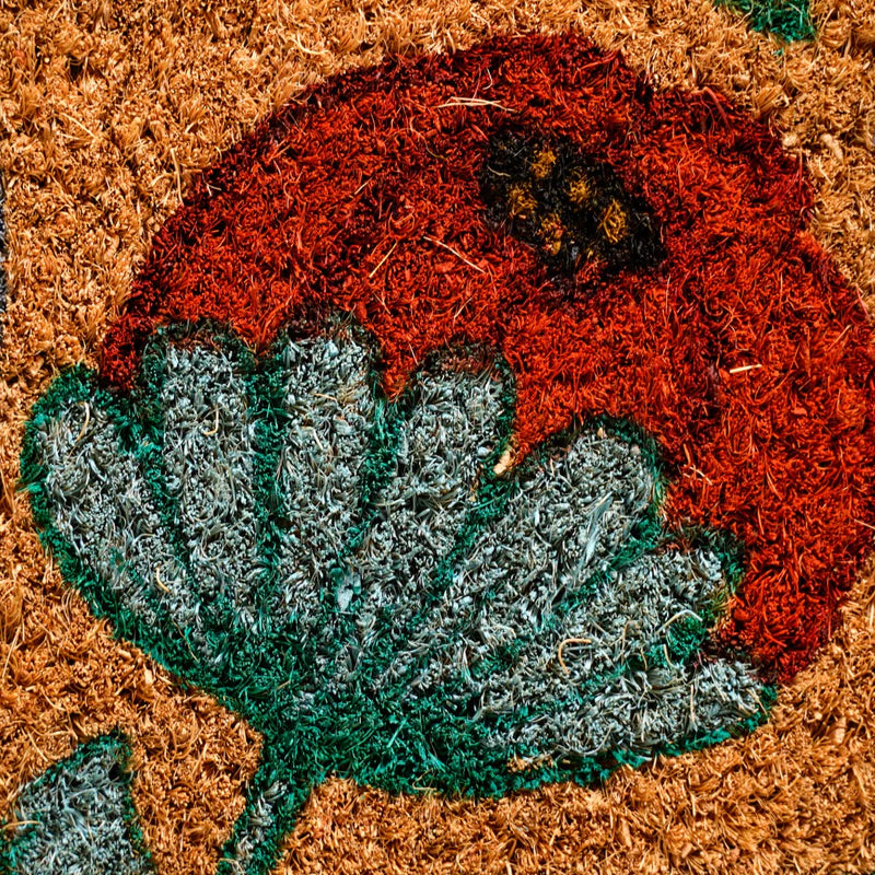 Floral Coir Door Mat – Natural & Handcrafted
